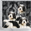 Cute Polish Lowland Sheepdog Print Shower Curtains