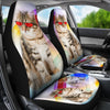 Siberian Cat With Red Glasses Print Car Seat Covers