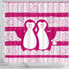 Cute Penguin Bird Print Shower Curtain