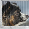 Papillon Dog Side View Print Shower Curtains