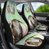 English Longhorn Cattle (Cow) Print Car Seat Covers