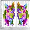 Lovely Cat Colorful Art Print Shower Curtains