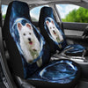 West Highland White Terrier On Blue Print Car Seat Covers