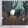 Belted Galloway Cattle (Cow) Print Shower Curtain