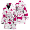 Red&White Dachshund Dog Patterns Print Women's Bath Robe