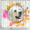 Colorful Labrador Retriever Dog Print Shower Curtain