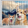 Pembroke Welsh Corgi Print Shower Curtains