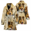 Shetland Sheepdog Print Women's Bath Robe