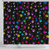 Colorful Dog Paws Print Shower Curtains