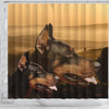 Dobermann Print Shower Curtains