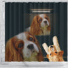 Cute Cavalier King Charles Spaniel Print Shower Curtain