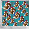 Cavalier King Charles Spaniel Dog On Heart Print Shower Curtains