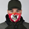 Rat Terrier Print Face Mask On Heart Print Face Mask