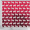 Great Pyrenees Dog On Red Print Shower Curtains