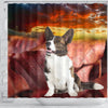 Cardigan Welsh Corgi Print Shower Curtains