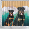 Cute Rottweiler Print Shower Curtains