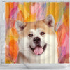 Cute Akita Inu Dog Print Shower Curtains