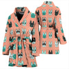 Cute French Bulldog Pattern Print Women's Bath Robe