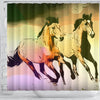 Mountain Pleasure Horse Print Shower Curtain