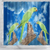 Rose Ringed Parakeet Print Shower Curtains