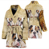 Bulldog Print Women's Bath Robe