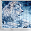 Snowy Lion Print Shower Curtains