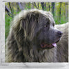 Grey Newfoundland Dog Print Shower Curtain