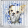 Chihuahua Dog Vintage Art Print Shower Curtains