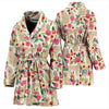 Golden Retriever Dog Floral Print Women's Bath Robe