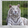 White Bengal Tiger Print Shower Curtains