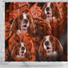 Cute Irish Red and White Setter Print Shower Curtains