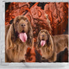 Sussex Spaniel On Brown Print Shower Curtains