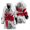 Cute Poodle Print Women's Bath Robe