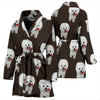 Cute Bichon Frise Dog Print Women's Bath Robe