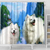 American Eskimo Print Shower Curtains