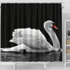 Lovely Swan Bird Print Shower Curtains