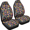 Brussels Griffon Dog Floral Print Car Seat Covers