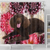 Cute American Water Spaniel Print Shower Curtains