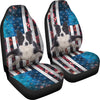 Border Collie Floral Print Car Seat Covers