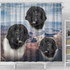 Lovely Newfoundland Dog Print Shower Curtains