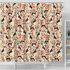 Cute Basenji Dog Floral Print Shower Curtains