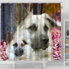 Cute Chinook Dog Print Shower Curtains