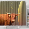 Salers Cattle (Cow) Print Shower Curtain