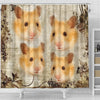 Lovely Golden Hamster Print Shower Curtains