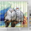 Diamond Dove Bird Print Shower Curtains