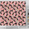 Rottweiler Dog Floral Print Shower Curtain