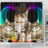 Siberian Cat With Hat Print Shower Curtain