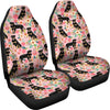 Rottweiler Dog Floral Print Car Seat Covers