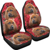 Redbone Coonhound On Flower Print Car Seat Covers