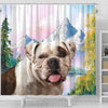 American Bulldog Print Shower Curtains